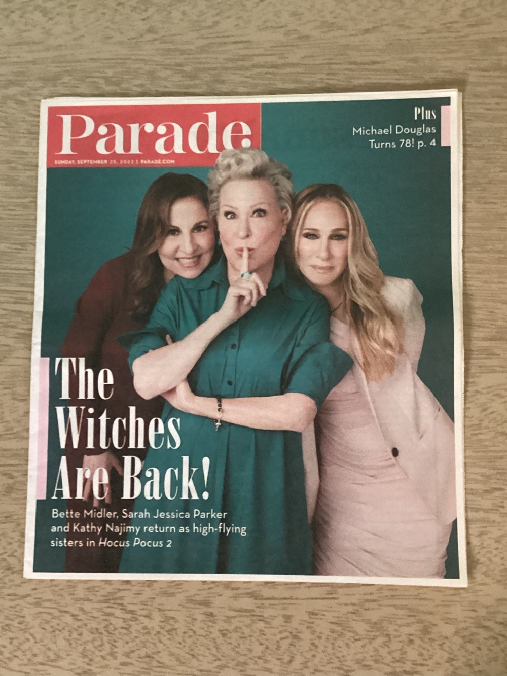 Parade Newspaper September 25, 2022 featuring Hocus Pocus 2 Stars